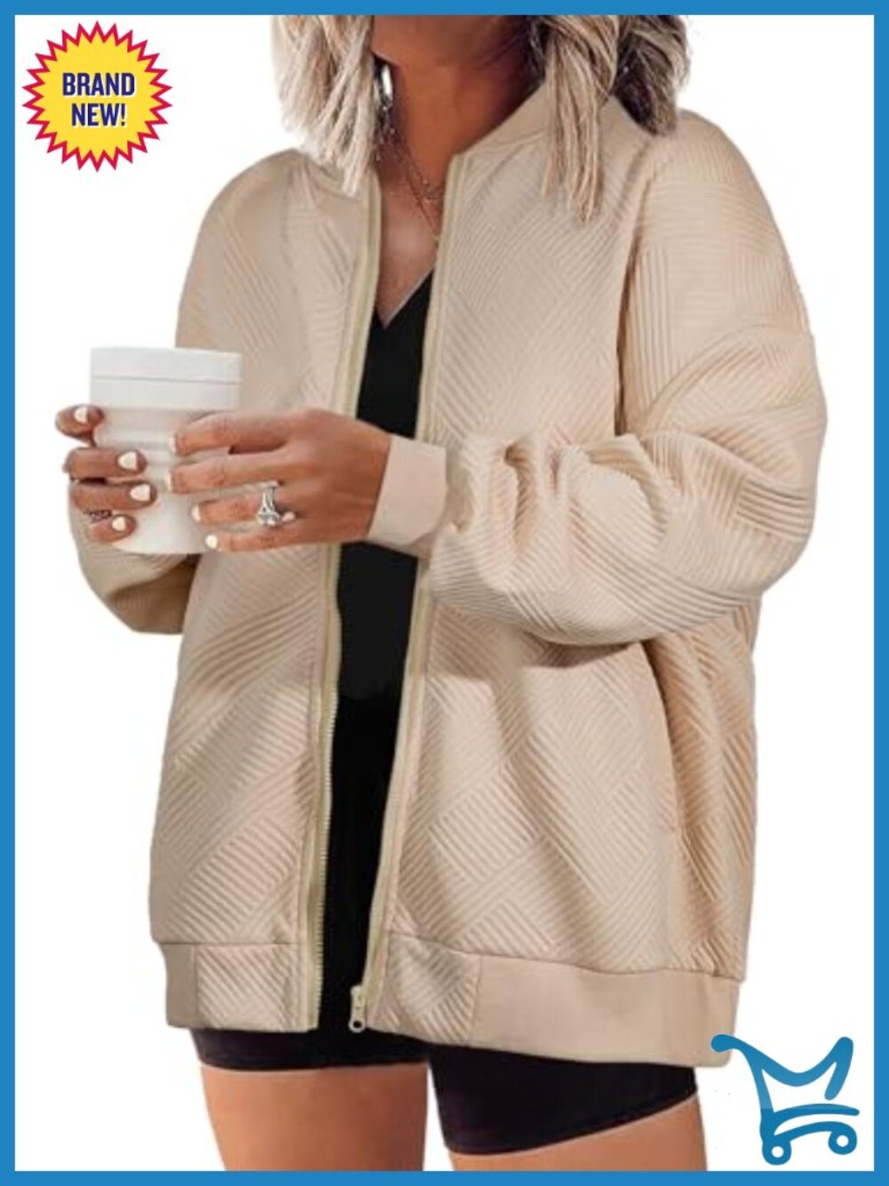 Women's Plus Size Zip Up Jacket Lightweight Polyester Elastane Casual Coat
